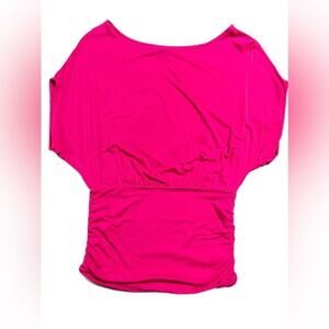 Express Dolman Ruched Hot Pink Blouse Sz XS